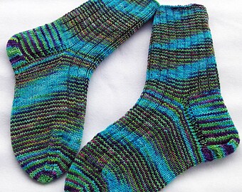 Hand Knit Socks for Women UK 5-7, US 7-9 Piratenwolle handdyed