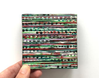 Trust the Vibes ~ Acrylic Painting Original Art on Wood Block Shelf Sitter