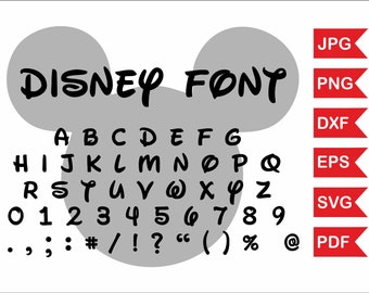 Disney font svg file, Disney font png, Disney font silhouette Disney font download Disney font digital Disney font decal Disney font clipart