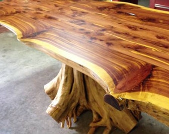 Stump Table, Rustic Table, Live Edge Table, Cedar Table, Dining Table. 6' table.