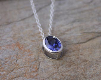 December birthstone pendant, Tanzanite pendant