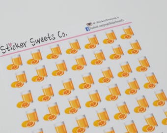 Orange Juice Planner Stickers