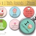 Witty Cupcake Designs - (1X1) One Inch Round Pendant Images - Buy 2 Get 1 Free - 25mm Bottle Cap Images - Instant Download - Digital Sheet