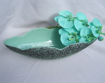 Turquoise Black Oblong Shawnee Kenwood Console Bowl