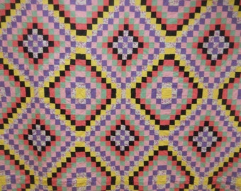 Mint Condition! Vintage Jewel Box Quilt. Hand Quilted. 92" x 80"