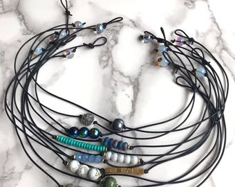 NEW - Black Leather Cord Chokers - See "detail tab" below for color options - Leave list of colors at checkout in "message to seller box"