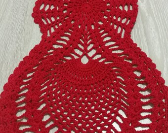 Christmas doily, Crochet doily, Red doily, large doily, home decoration, doily Christmas, doily crocheted, doily Red, home decor