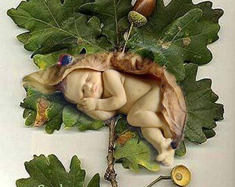 The Lullabye - Sleeping Baby Fairy Figurine .