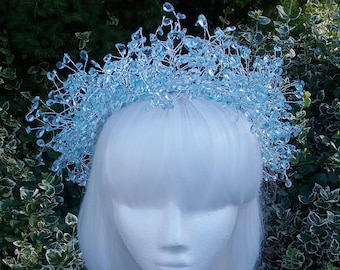 Mermaid Tears Crown, mermaid crown, fairy crown, crystal circlet, blue crystals, circlet, headpiece, costume