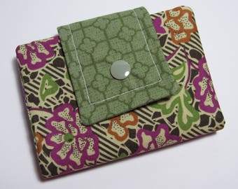 Women's Fabric Billfold Wallet, Fabric Billfold Wallet, Credit Card Money Holder Bifold Wallet, Holiday Gift For Her Under 30,