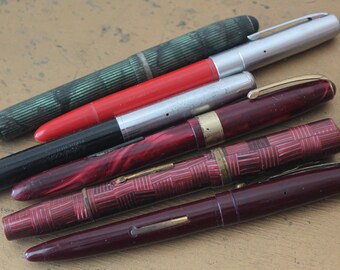 Lot of Vintage Fountain Pens Vintage Fountain Pens Vintage Fountain Pen Parts Vintage Fountain Pens for Repair