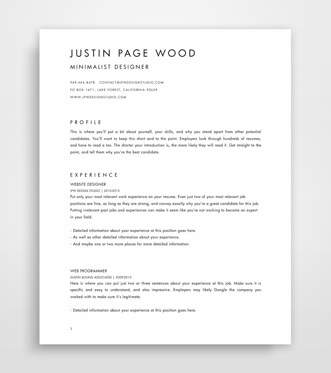 Modelo De Curriculum Vitae Simple