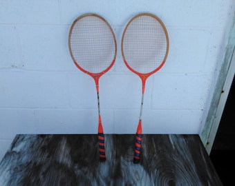 Vintage Set of 2 Badminton Rackets - Vintage Sports - Wooden Rackets