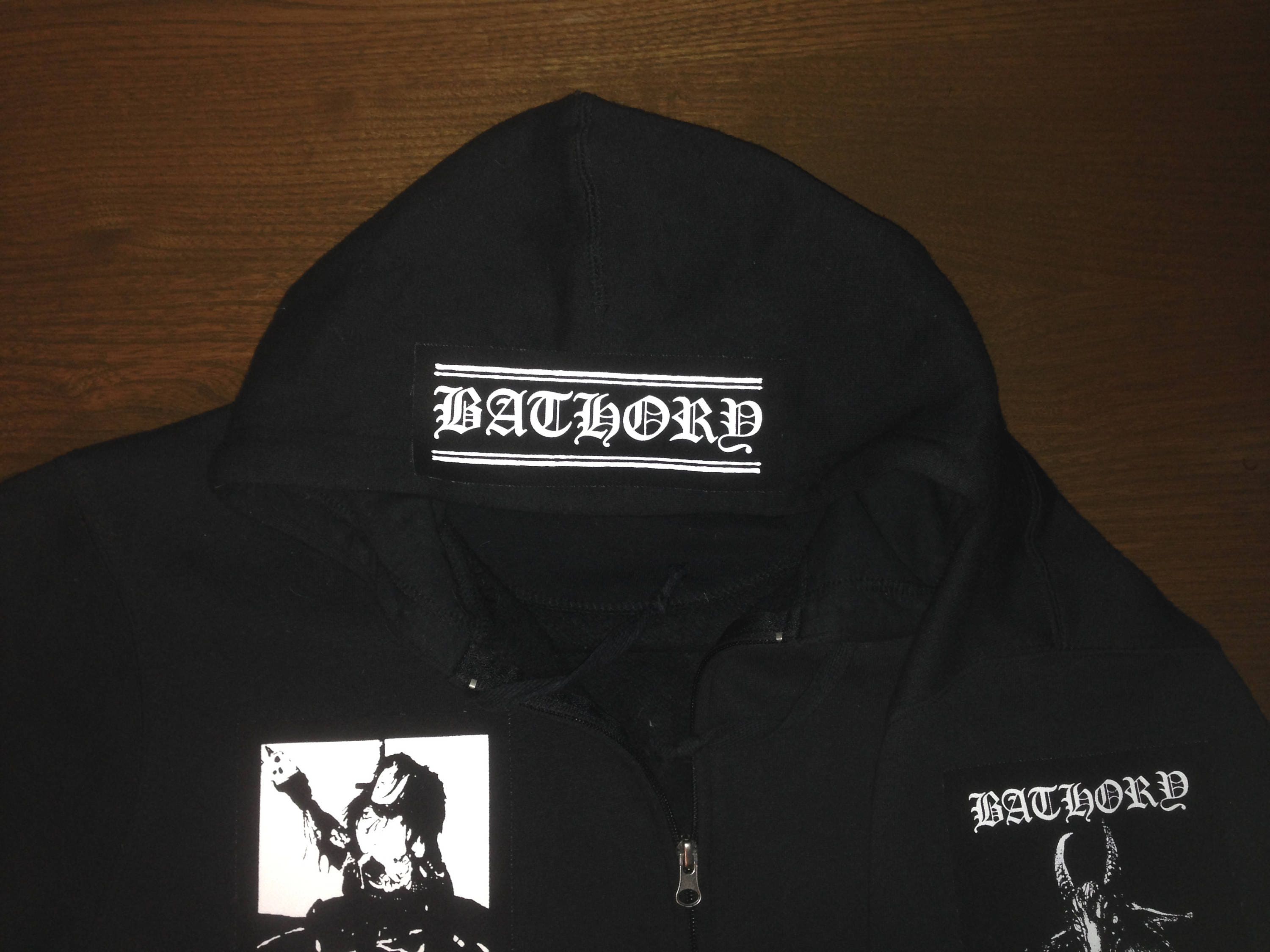 Bathory Hordes Black Metal Goat Hooded Top Quorthon Blood Fire