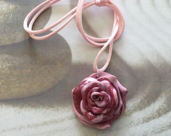 Pink necklace pink and Burgundy