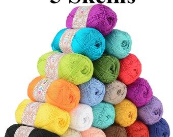 5 Skeins Silk effect Alize Forever, microfiber acrylic yarn extra soft crochet dress / top, ultra fine yarn,3 ply lace weight crochet thread