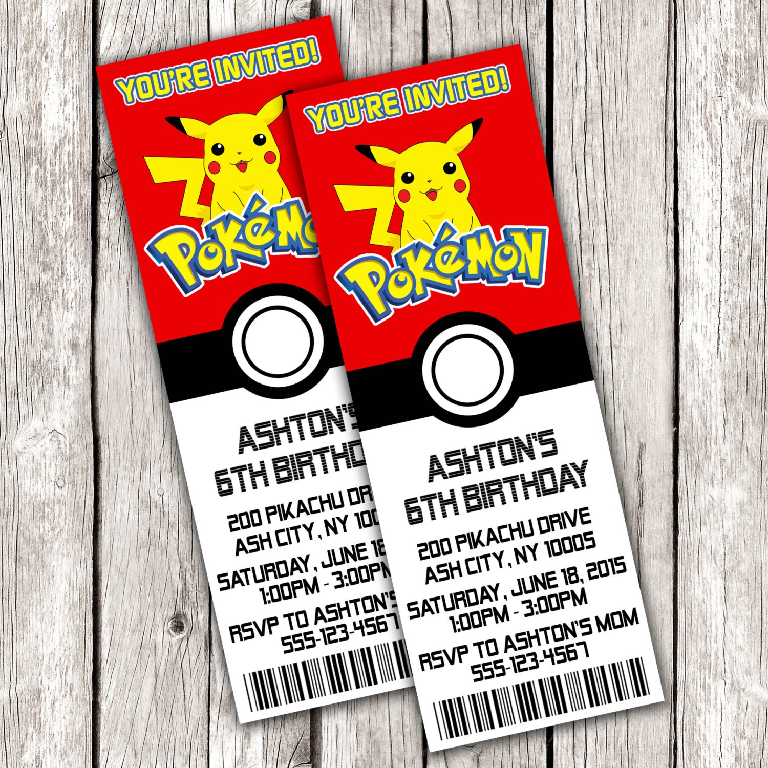 Pokemon Ticket Invitation Pokemon Birthday Party DIY