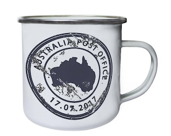 New Australia Post Office Retro,Tin, Enamel 10oz Mug m255e