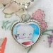 Kewpie Heart Pendant Necklace ~ Sweet Kewpie Face Framed In Silver Tone Heart Pendant ~ Artisian Made Charm ~ 24 Inch Ball Chain Necklace