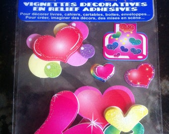 Hearts .assortis 3D scrapbooking STICKERS