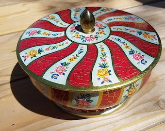 Vintage Tin, Vintage Candy Tin Container, Vintage Tin Biscuit, Decorative Tin Container ,