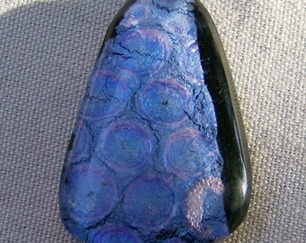 Dichroic Glass Cabochon - Handmade Blue Patterned by JewelryArtistry - DC340