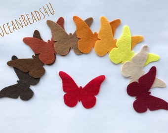 Autumn Butterflies,Felt Die Cut Shapes, Butterfly Applique for sewing and craft, felt Party Supply, DIY Wedding, Party decoration