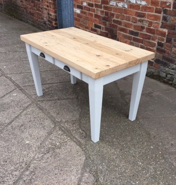Reclaimed wood Tapered Leg Dining Table with tapered legs & 2