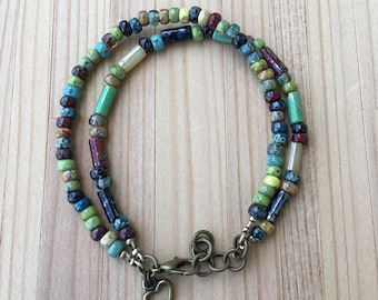 Layered Bracelet, Boho Bracelet, Multi Strand Bracelet, Beaded Bracelet, Seed Bead Bracelet, Rustic, Bohemian Bracelet, Handmade Bracelet