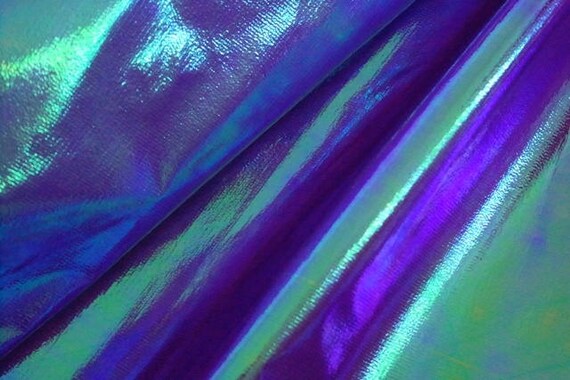 Purple Mermaid Lame Hologram Fabric reflective Latex PVC