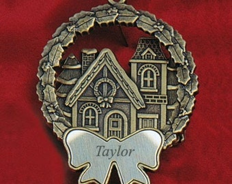 Personalized Victorian House Bronze Ornament