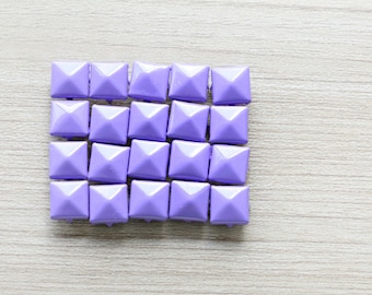 50pcs of Purple Pyramid Studs For Craft - 9 mm