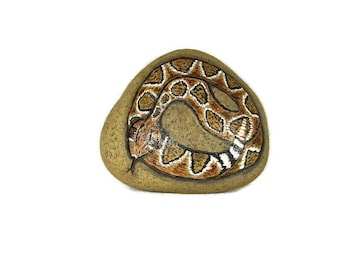 Snake painted rock | Etsy