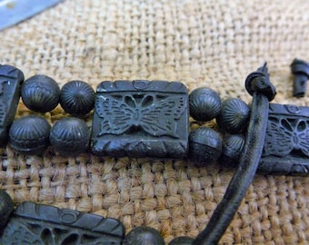BLACK GLASS BEAD butterfly belt