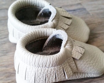 Leather moccasins, leather shoes, leather moccs, baby shoes