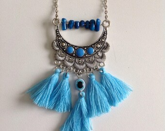 LARGE blue - original and bold necklace