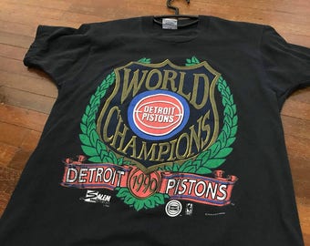 Vintage 90s Detroit Pistons Shirt Size L Free Shipping 1990 Detroit Pistons NBA Basketball Shirt