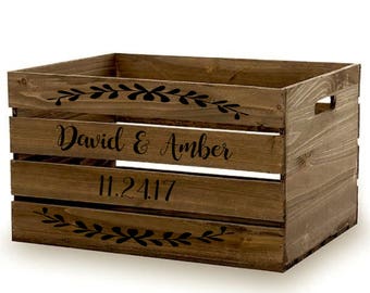 Rustic Wood Wine Crate, Custom Wood Storage Crates, Wine Crate Gift Basket, Rustic Wood Crate, Custom Wood Crate