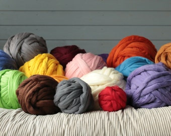 Chunky yarn, Chunky merino wool yarn, Arm knitting yarn. DIY Arm knitting merino wool Arm blanket knitting kit.arm knitting wool 23 micrones