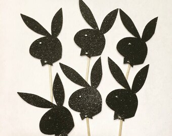 Playboy Bunny Cupcake Topper- bridal shower- Cupcake Toppers- Bridal Shower Cupcake toppers- Playboy Cupcake Topper
