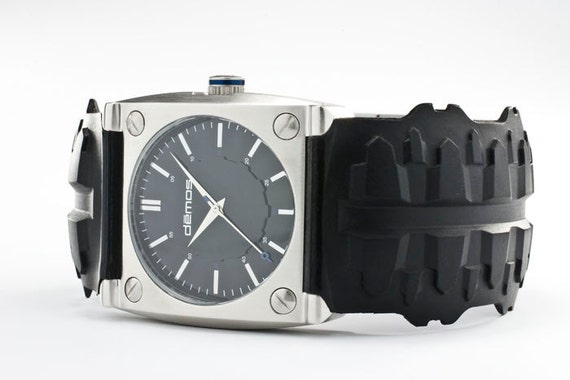Motocross - Motorcycle TREAD wristwatch - Tread w/ Brushed Stainless Steel case