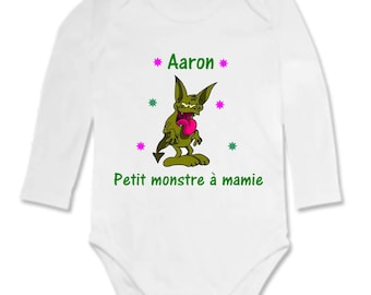 Little monster Bodysuit has Grandma personalized with name