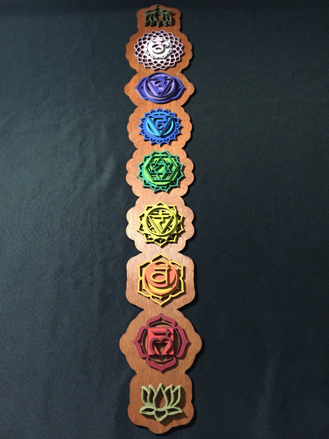 Chakra Wall Art 4 Layered Traditonal Design Hand Painted on