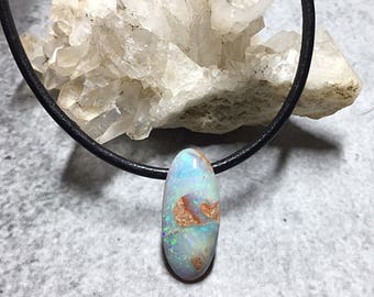 Boulder Opal Pendant. Mother's Day Gift. Natural Opal. Opal Necklace. Bridesmaid gift. Opal Jewelry. Boulder Opal. Boulder Opal Necklace.