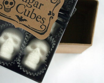 Sugar Cube Skulls "the original" since 2010 // 9-pk sugar skulls // sugar cubes // Gothic Valentine // "Coffee lover Gift" / Valentine skull
