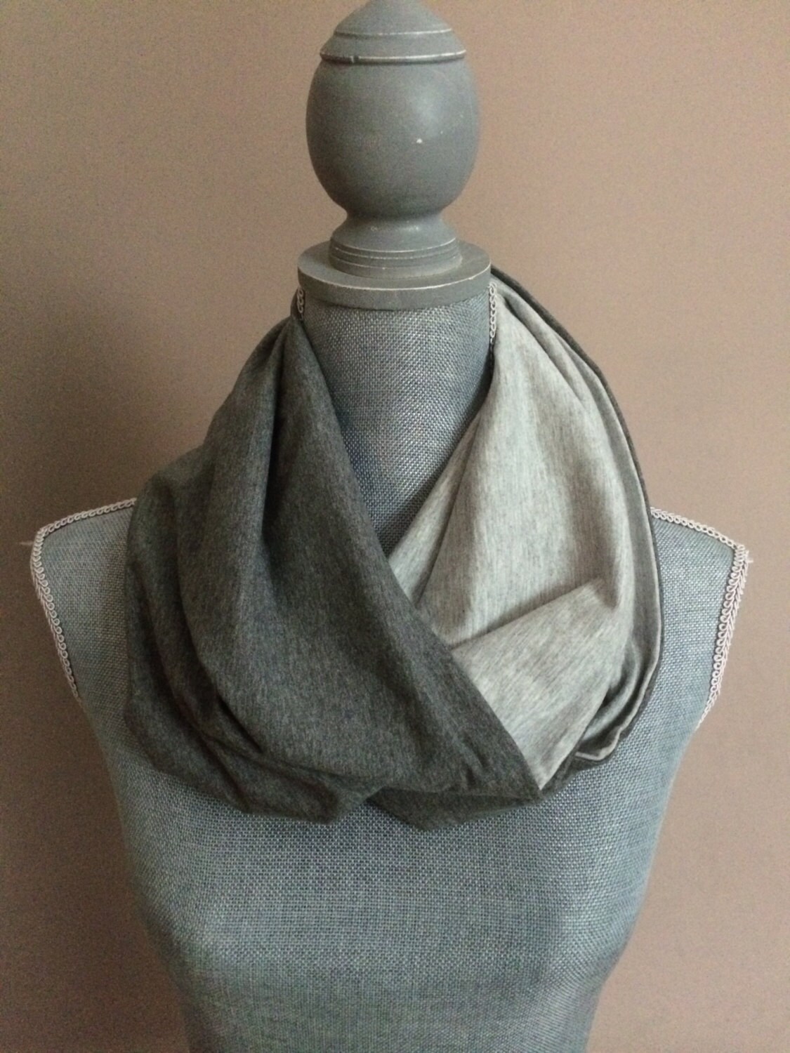 Infinity Scarf with Hidden Pocket Reversible Heather