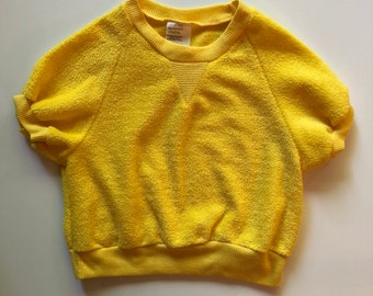 Vintage Yellow Terry Short Sleeve Sweater for Toddler
