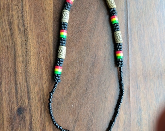 Stacked beads African pride necklace