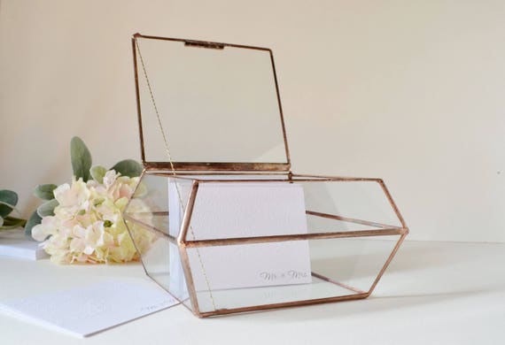 Large Glass Box Wedding Card Box Clear Glass Jewelry Box