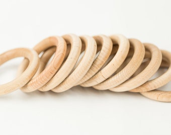 10 Wood Rings| 3 inch Round Rings | Wooden Rings for DIY| Wood Baby Teething Rings| Ring Toss| Box 27